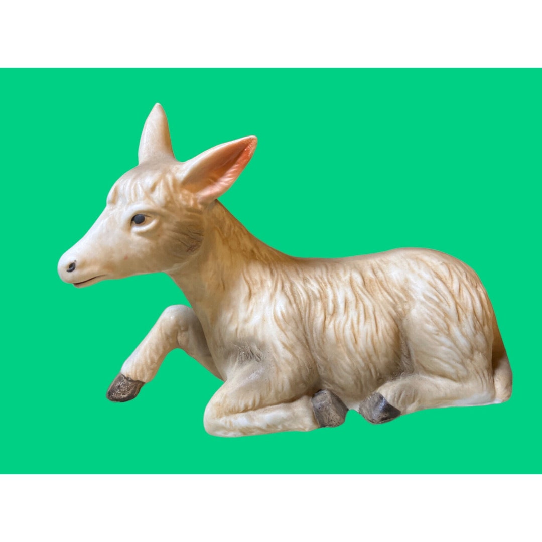 Homco 5603 Porcelain Nativity Donkey Figurine Etsy