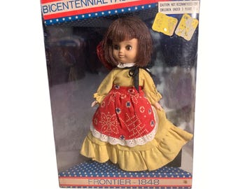 Bicentennial Fashion Friends Frontier 1848 doll in its original packaging 1976