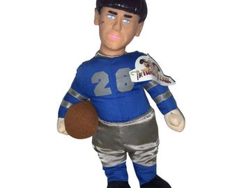 THREE STOOGES MOE Football Player Blue #26 One Stop Toys Co Doll W/ Tags