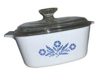 Vintage Corning Ware Blue Cornflower Casserole 1.5 LITER w/ Lid A -1 1/2 -B