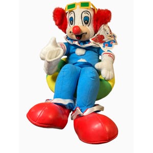 Bozo The Clown Plush Toy With Sunglasses & Tag Vintage