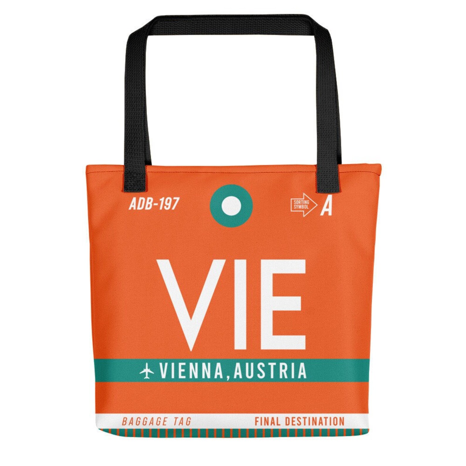 VIE Vienna Tote Bag Carrier Bag Airport Code Shopper Etsy