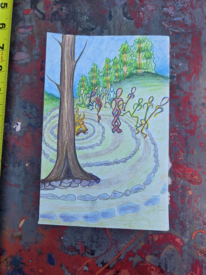 Sean's Dance: Colored Pencil Drawing on 5.5x8.5