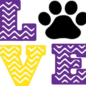 LSU, Tiger, Love, Football SVG/PNG