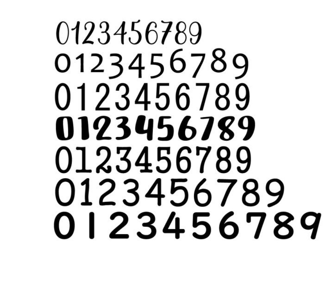 Numbers SVG PNG - Etsy