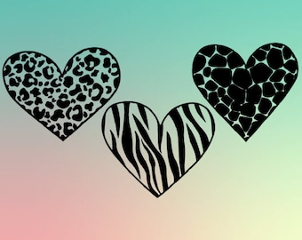 Corazones, Zebra Print, Leopard Print SVG/PNG