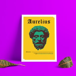 Marcus Aurelius Stoic Popart, Meditations quotes