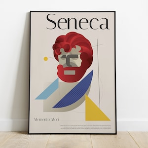 Seneca Quote Memento Mori Poster, Bauhaus x Philosophical and Inspirational Art