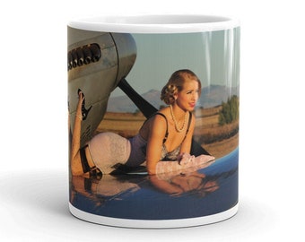 ピンナップガール イラスト コップ 4個セット ヴィンテージ Pin Up Girl “Up And Cunning” A Mutoscope Card ピンナップ