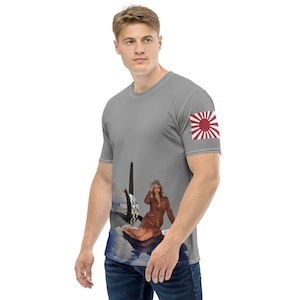 Corsair Aviator Men&#39;s T-shirt - Original Air Show WWII Aviation Tee with Rising Sun Flag | Pilot Gifts