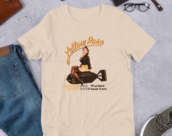 Yellow Rose t-shirt | Warbird Pinup Girls nose-art short sleeve t shirt | multiple colors available