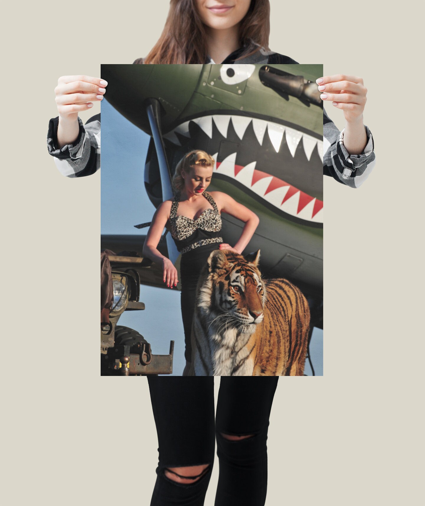 P-40 Warhawk Flying Tigers Tribute Poster - Tiger Aviation Vintage ...