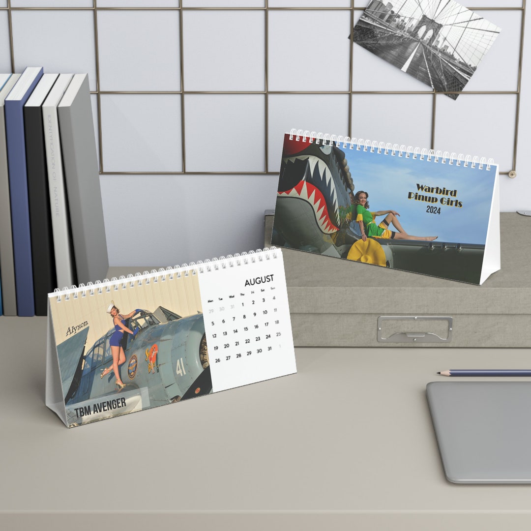 Warbird Pinup Girls 2024 Desk Calendar WWII Aircraft and Etsy Australia
