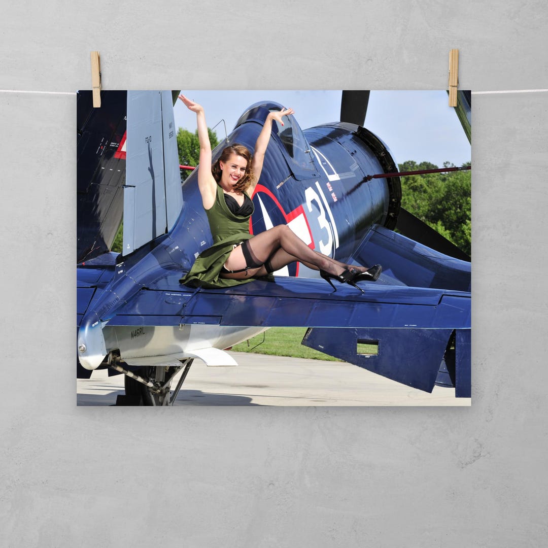 Warbird Pinup Girls Corsair Pinup Photo Print Matte Photographic Print