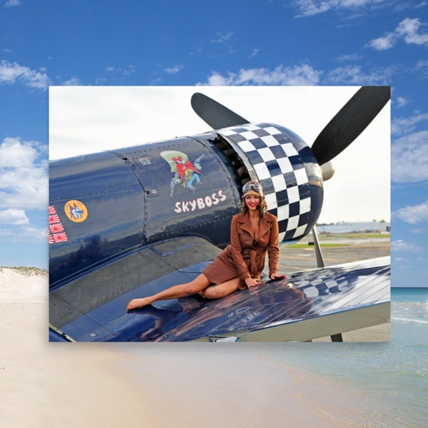 F4U Corsair Aviatrix Print - Choose Your Print Size: WWII Aircraft Photographic Print