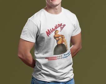 Aviation Pin Up Shirt - Mission Belle WWII Pinup Girl Short-Sleeve T-Shirt Pilot Gift For Him or Her