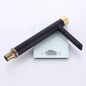 Black & Gold Bathroom Faucet: Brass Hot Cold Water Tap