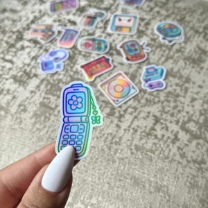 Cute Holographic Y2K Stickers | Aesthetic 2000s Sticker Pack | Retro Holographic Laptop & Journal Decals | Kawaii Nostalgic Vibes