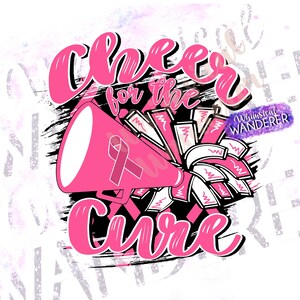 Cheer For The Cure Shirt Design |  Cheer Pink Out Design | Cheer Sublimation | Pink Cheer Design | Cancer Awareness Shirt Design