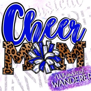 Cheer Mom Sublimation / Cheer Mom PNG / Cheer Mom Cheetah / Cheer Sublimation / Cheer PNG / Cheer Cheetah / Cheer Design / Cheer Shirt Blue