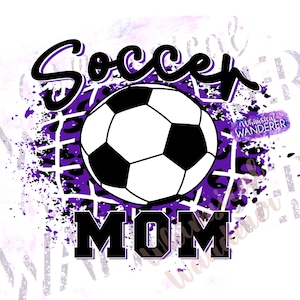 High School Soccer Mom Design | Purple Soccer Design | Mom Soccer PNG | Purple Soccer Sublimation Design Download | Soccer Purple