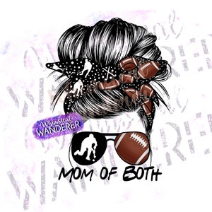 Mom of Both Football Field Hockey Sublimation | Mom of Both Field Hockey Football Design | Football Mom Field Hockey Design