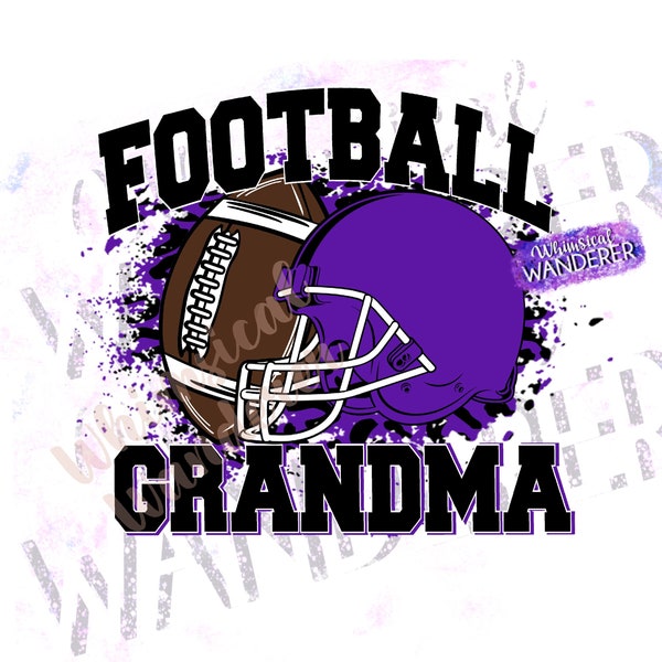 High School Football Grandma Design | Grandma Football Shirt | Football Purple | Football Grandma | Football Design for Sublimation