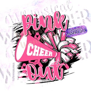 Pink Out Design | In October We Wear Pink Shirt Design | Pink Out Cheer Sublimation | Pink Cheer Design | Cancer Awareness Shirt Design