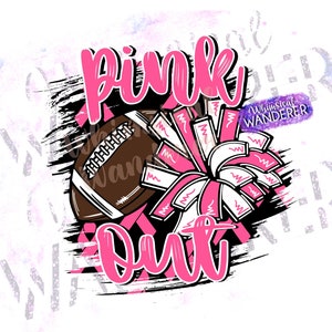 Pink Out Shirt Design | In October We Wear Pink Design | Cheer Football Sublimation | Pink Football Design | Cancer Awareness Shirt Design
