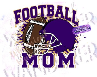 High School Football Mom Design | Purple Gold Football Design | Gold Purple Football Shirt Design | Football Design for Sublimation