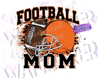 High School Football Mom | Orange Football Sublimation | Football Orange | Football Shirt Design | Football Design for Sublimation