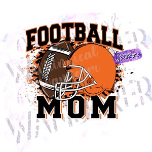 High School Football Mom | Orange Football Sublimation | Football Orange | Football Shirt Design | Football Design for Sublimation