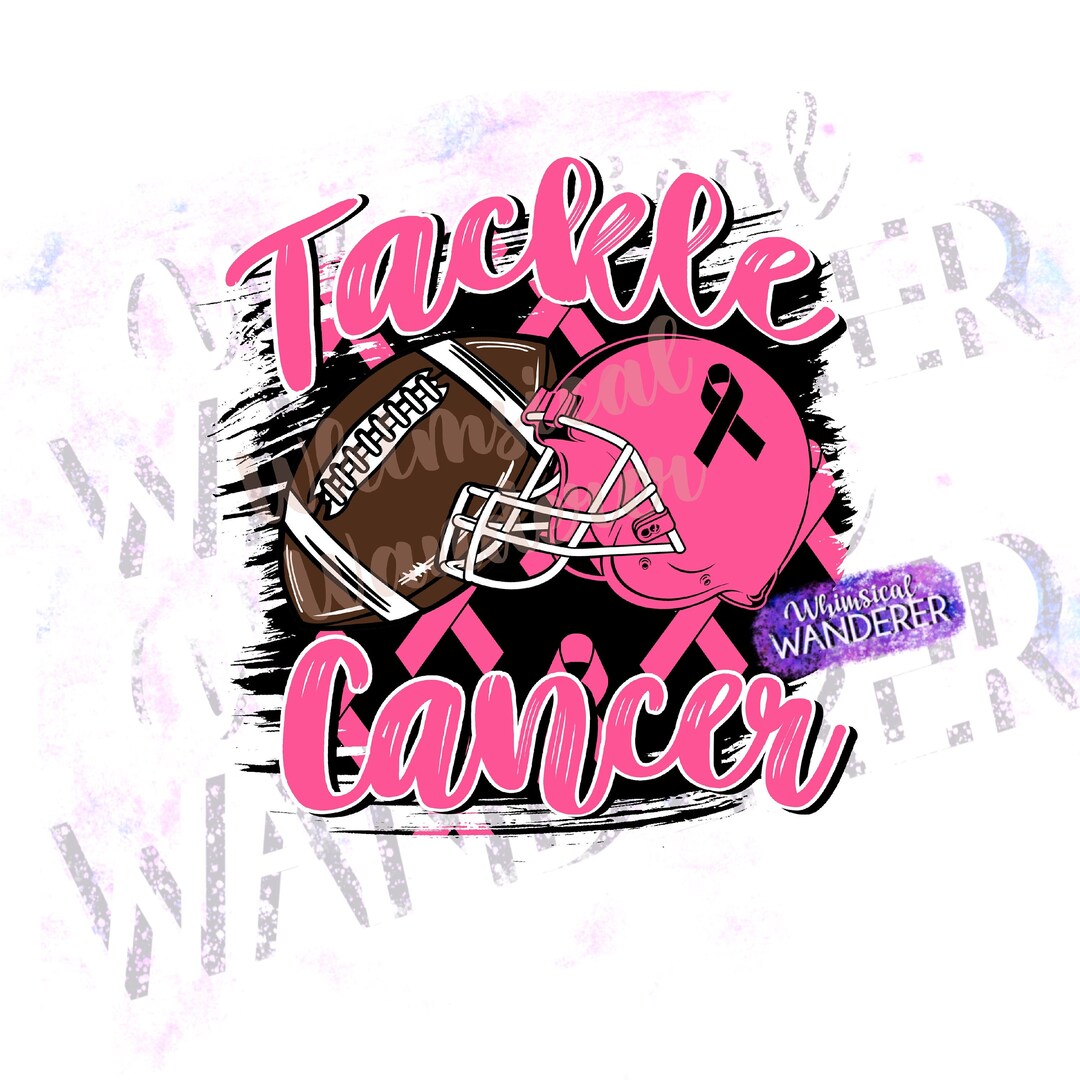 Tackle Cancer Shirt Design Pink Out Design Football Sublimation Pink