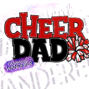 Cheer Dad Sublimation | Red Cheer Dad Design | Dad Cheer PNG | Cheer Sublimation | Cheer Design | Cheer PNG | Cheer Red