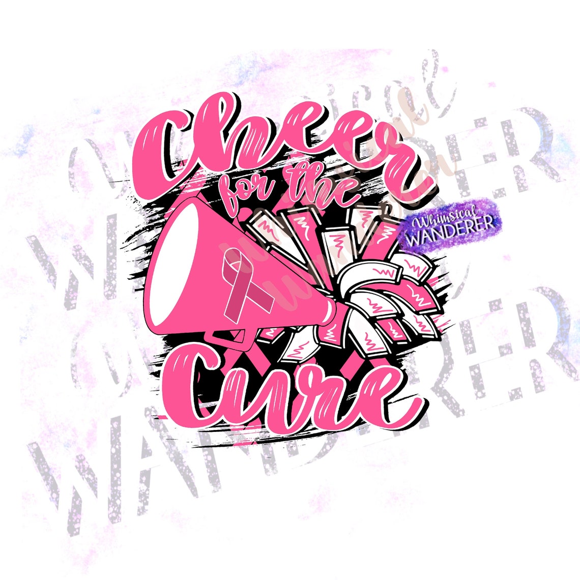 Comp. Cheer Pink Design Cheer for the Cure Shirt Design | Cheer Pink Out Design | Cheer ...