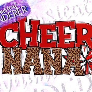 Cheer Nana Sublimation | Cheer Nana Design | Cheer Sublimation | Cheer PNG | Cheer Red Cheer Design | Cheer Nana Shirt Design Download