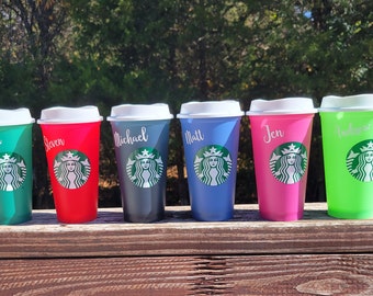 Personalized Starbucks Color Changing Cup: 16oz Reusable Hot Cup