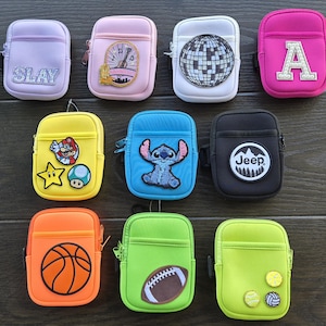 Personalisierte Becher Beutel Wasserflasche Beutel mit Reißverschluss CUSTOM Sie wählen Farbe und Patch Disney Barbie Sport Mario Spaß PERFEKTES GESCHENK!