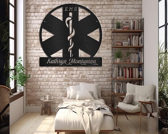 Personalized EMS Metal Sign: First Responder Wall Art