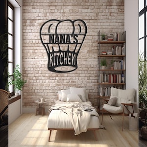 Custom Chef Hat Metal Sign: Personalized Kitchen Wall Art