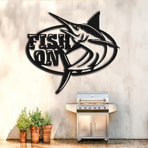 Marlin Metal Wall Art: Deep Sea Fishing Decor