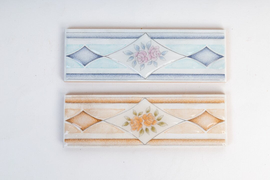 Italian Ceramic Tile Border Trim 2in X 6in or 5cm X 15cm (vintage Made ...