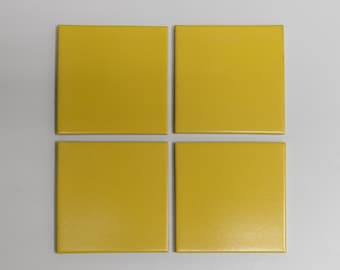 decorative tiles yellow 3 3/4in x 3 3/4 (Made in Germany)