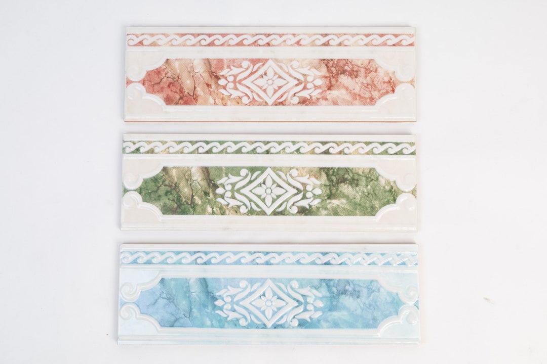 Italian Ceramic Tile Border Trim 4 X 12 (vintage Made in Italy) - Etsy