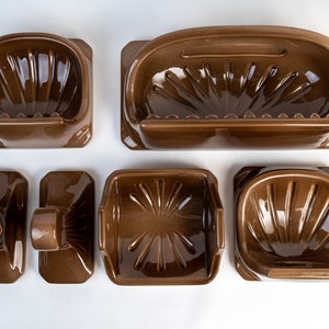 6 piece vintage bathroom set Brown (Made In Italy)