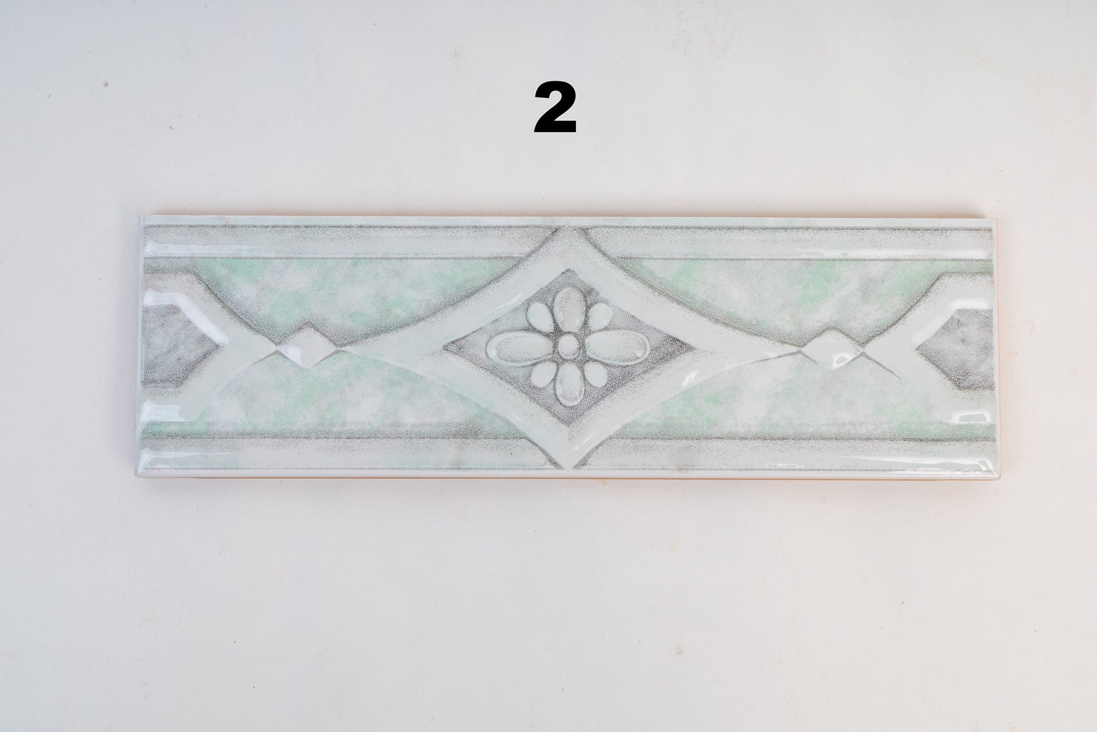 Italian Ceramic Floral Tile Border Trim 6cm X 20cm (vintage Made in ...