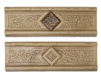 Italian ceramic decorative trim stone look 3 1/4 x 10  (vintage made in Italy)