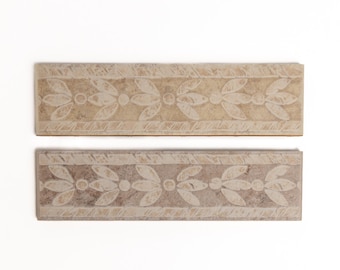 Italian ceramic tile border trim 2 1/2in x 9 3/4in  (vintage made in Italy)