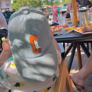 Custom toddler kids baby hat, initial hat, kid birthday gift, leather patch hat, toddler gift, kid baseball hat, personalized kid gift image 2