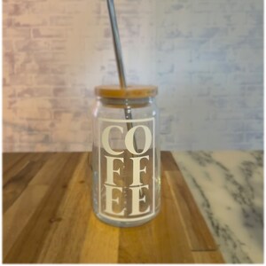 Beer Can Glass, Coffee Beer Can Glass, Iced Coffee Glass, Iced Coffee Cup, Personalized cup, Custom Glass, Birthday Gift for mom sister